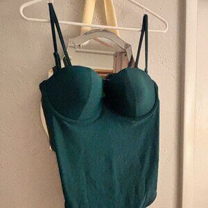 Old Navy Underwire One-Piece Emerald Green Swimsuit ~ Size L